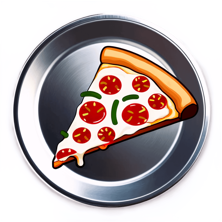 Pizza on a silver plate emoji