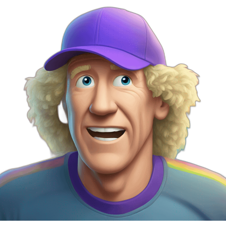 Bill Walton watching a rainbow emoji