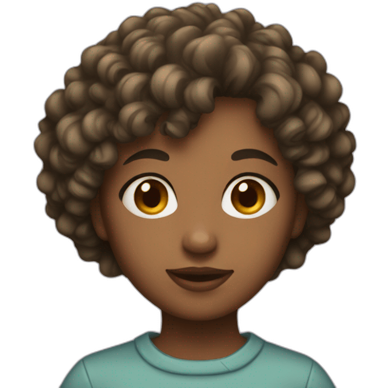 girl with short curly hair emoji