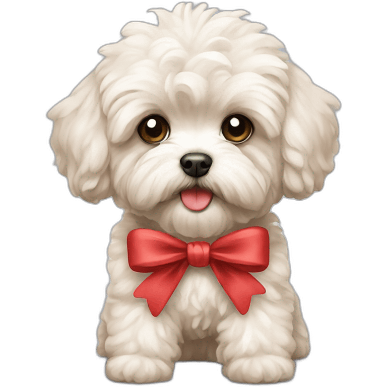 maltipoo with bow emoji