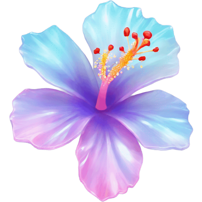 Opal crystal hibiscus flower emoji