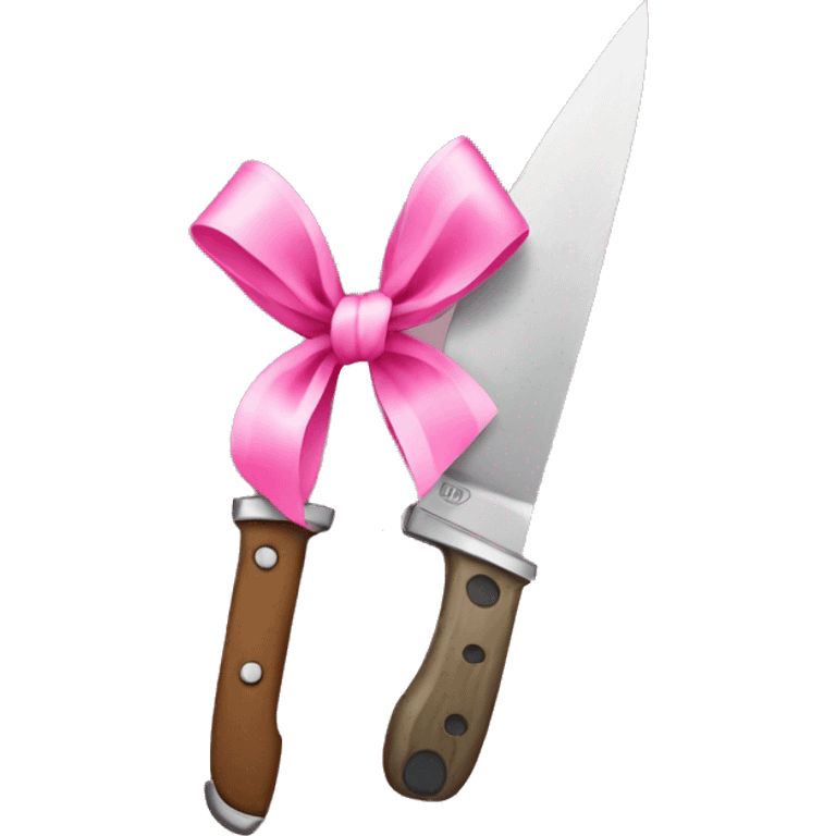 Knife with pink bow emoji