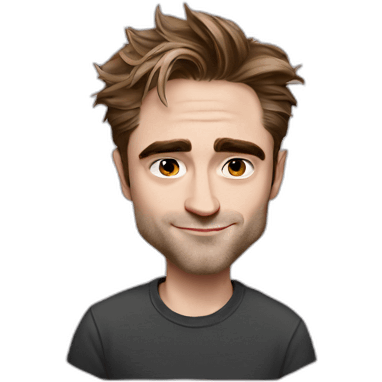 robert-pattinson cartoon wearing tee emoji