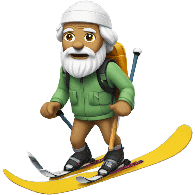 Socrates on mountain skis  emoji