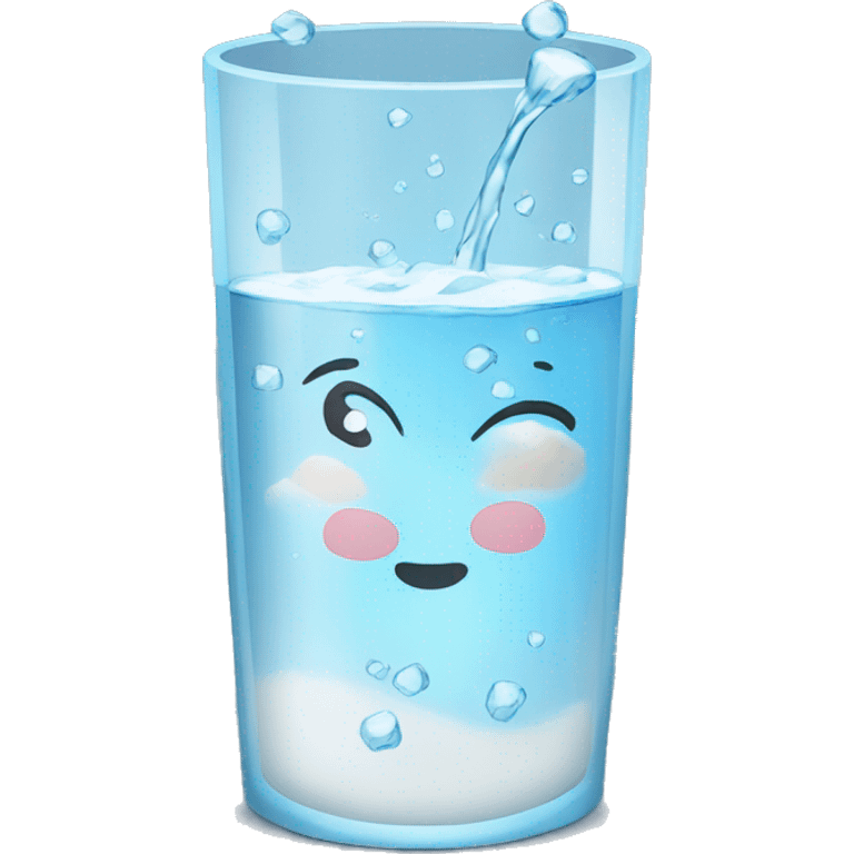 Vaso de agua con hielo  emoji