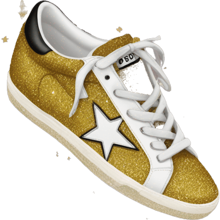 Golden goose glitter star sneakers emoji