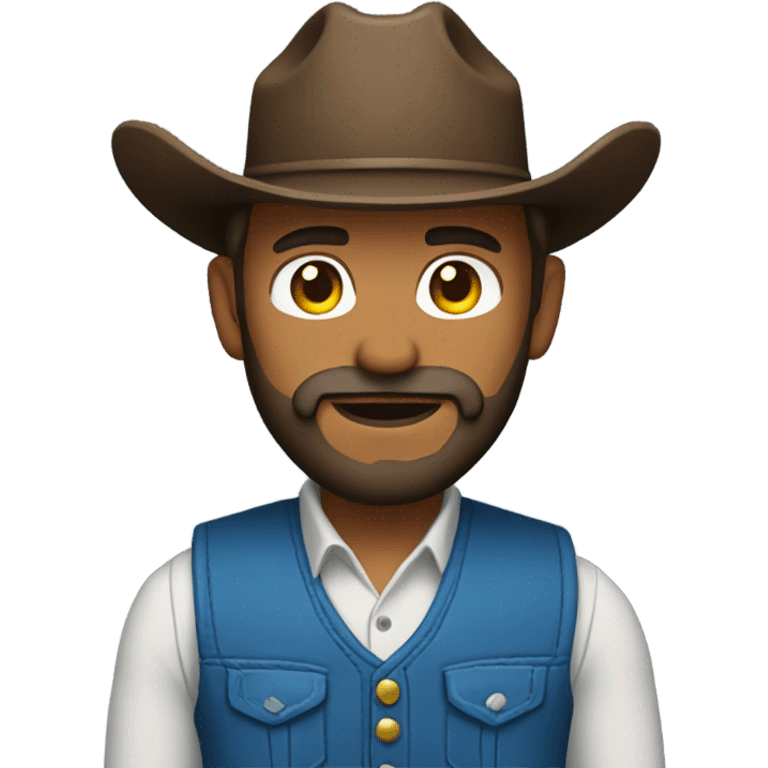 Cowboy with a  beard and blue vest emoji