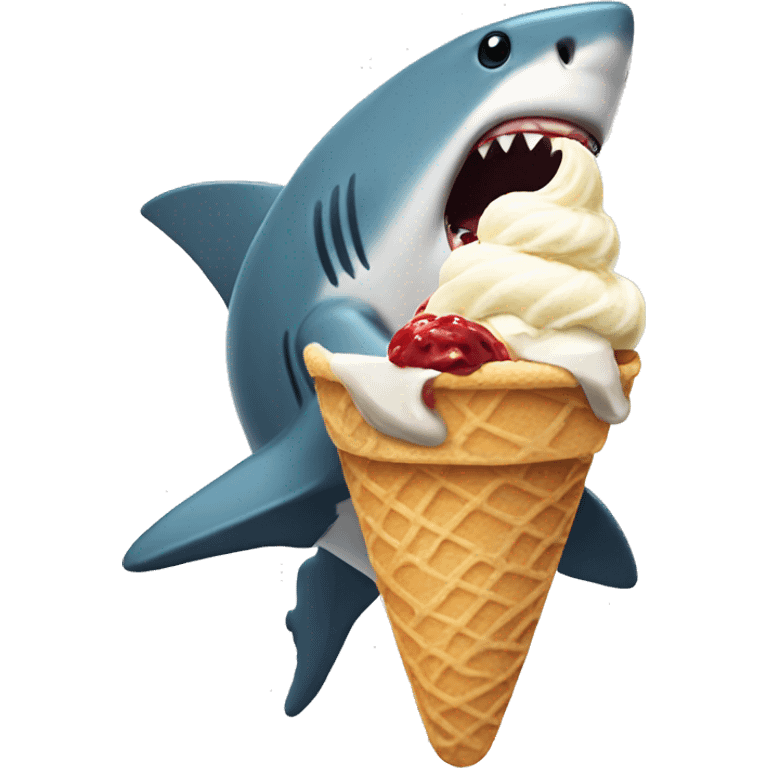 shark eating ice cream emoji