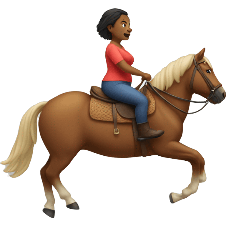 Fat woman riding a horse emoji