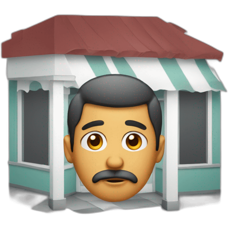 sad barber shop owner face emoji