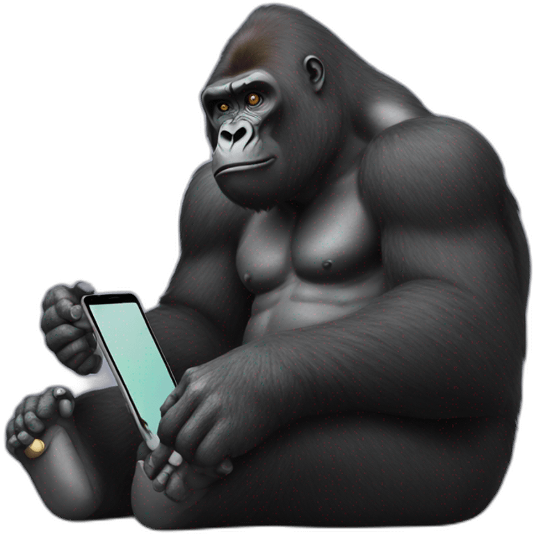 gorilla with phone emoji