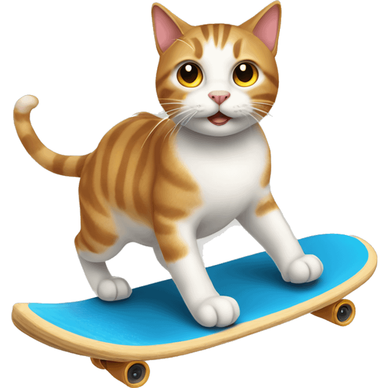 Cat riding a scate board emoji