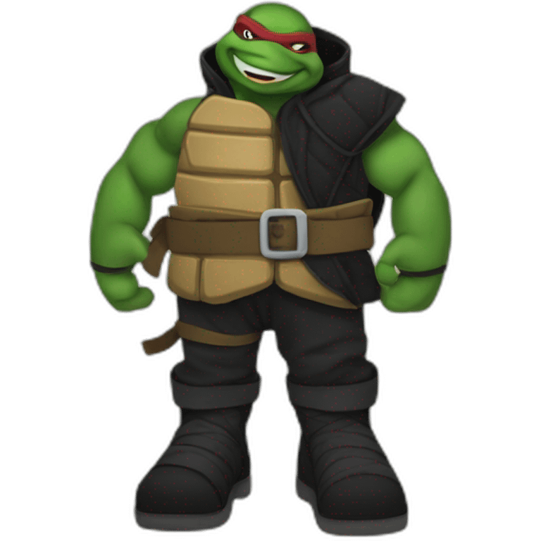 Ninja turtle wearing Black ugg boots emoji