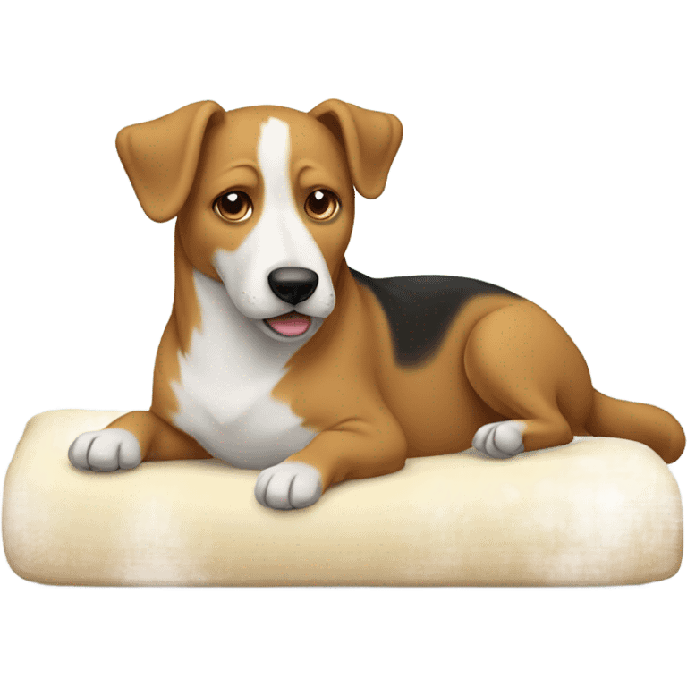 dog relaxing on the bed emoji