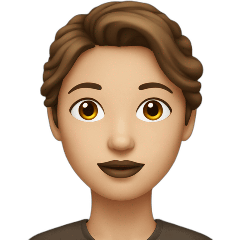 woman with brown hair and a mole above her full lips emoji