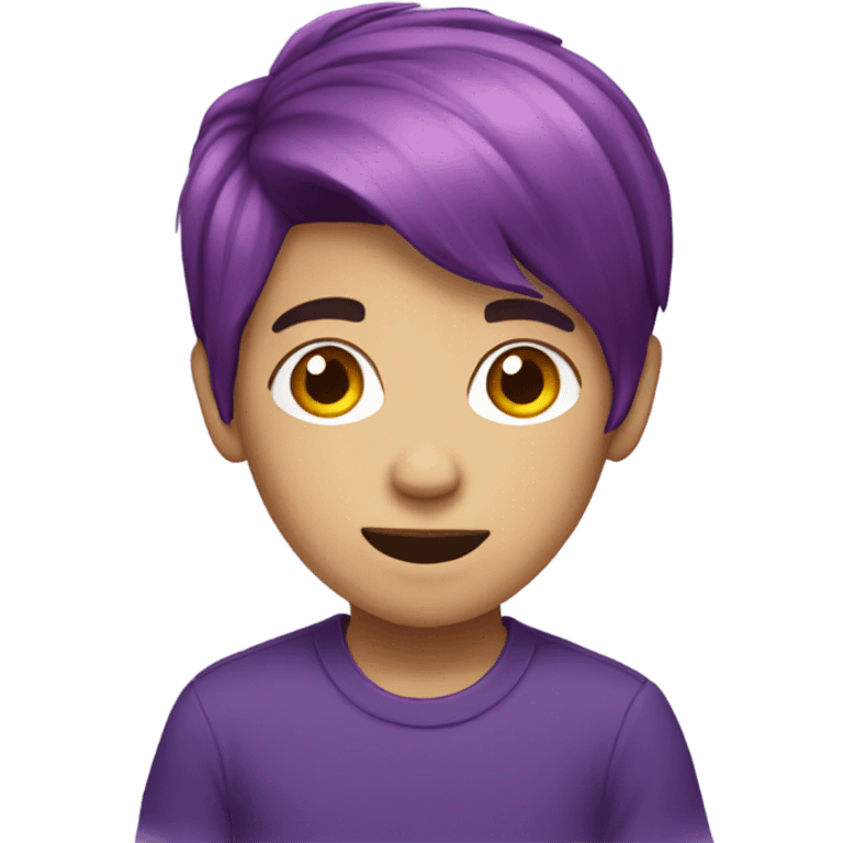 Kid purple hair, boy emoji