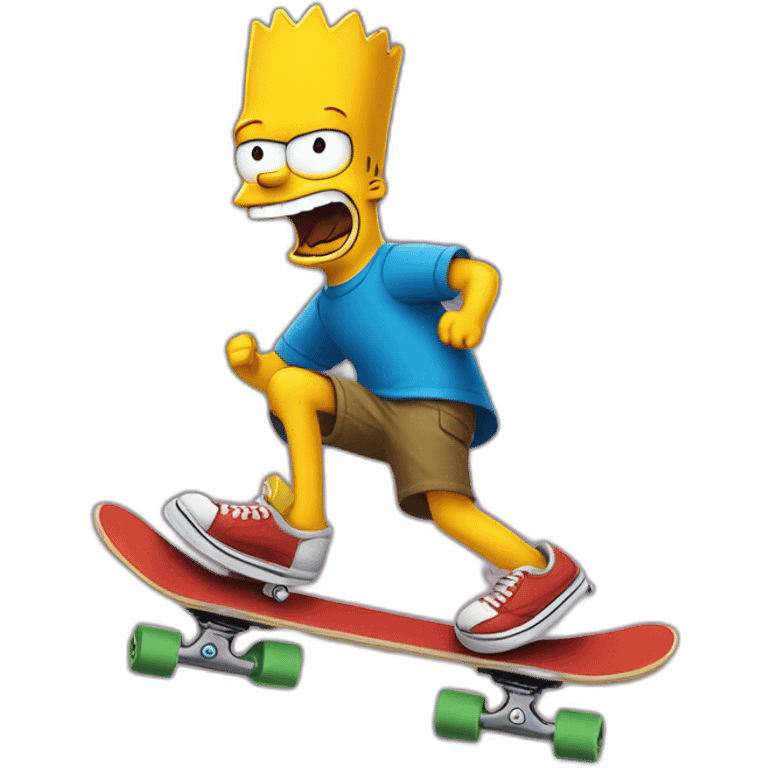 Bart Simson sur son skate Avec un chien emoji