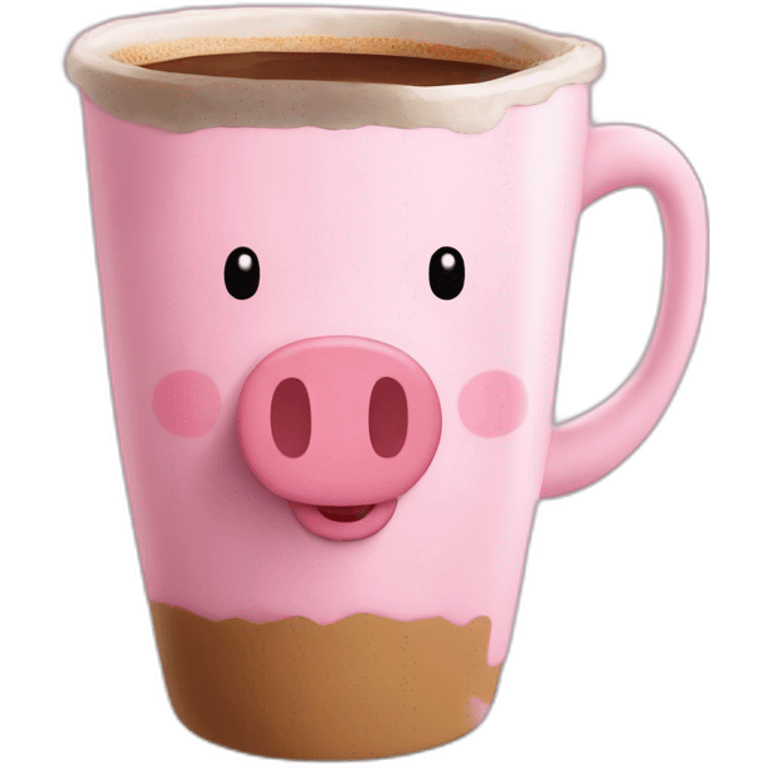 Peppa pig avec un café emoji