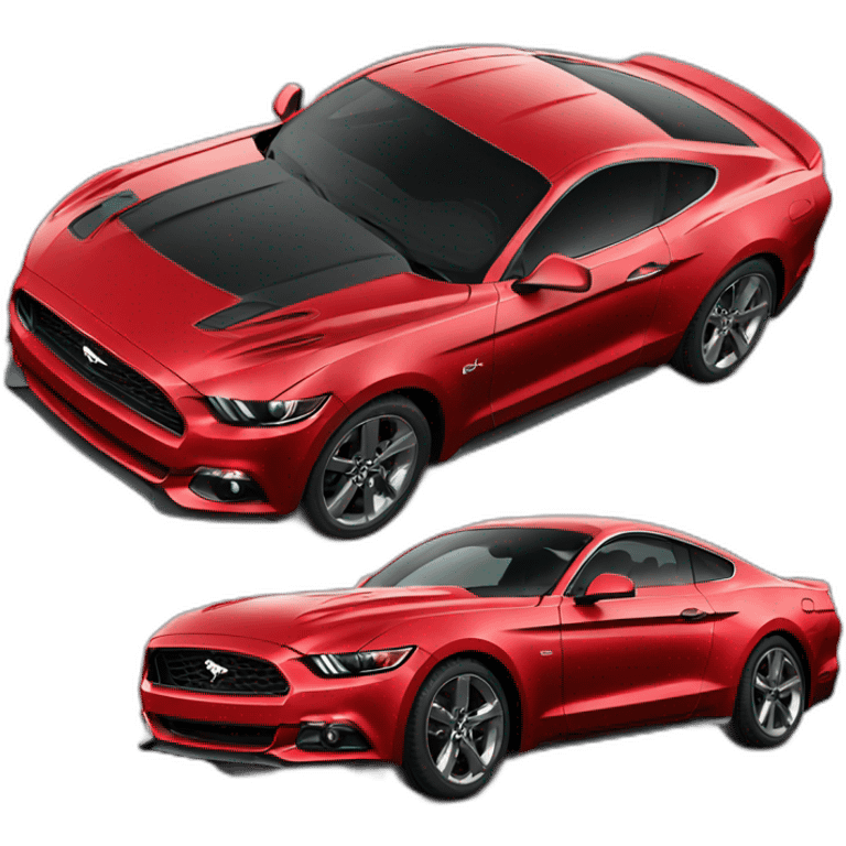 red new mustang car emoji