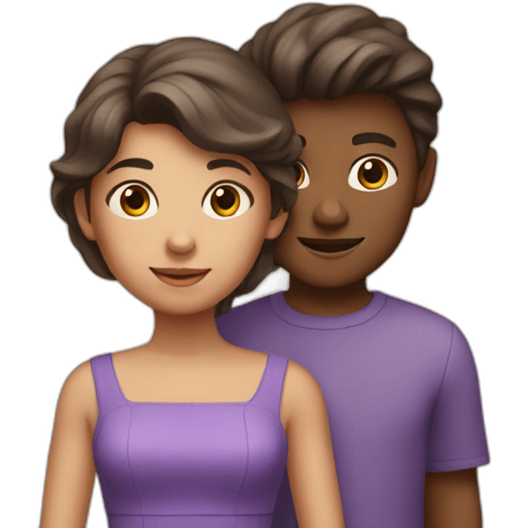 Girl and boy in purple dress  emoji