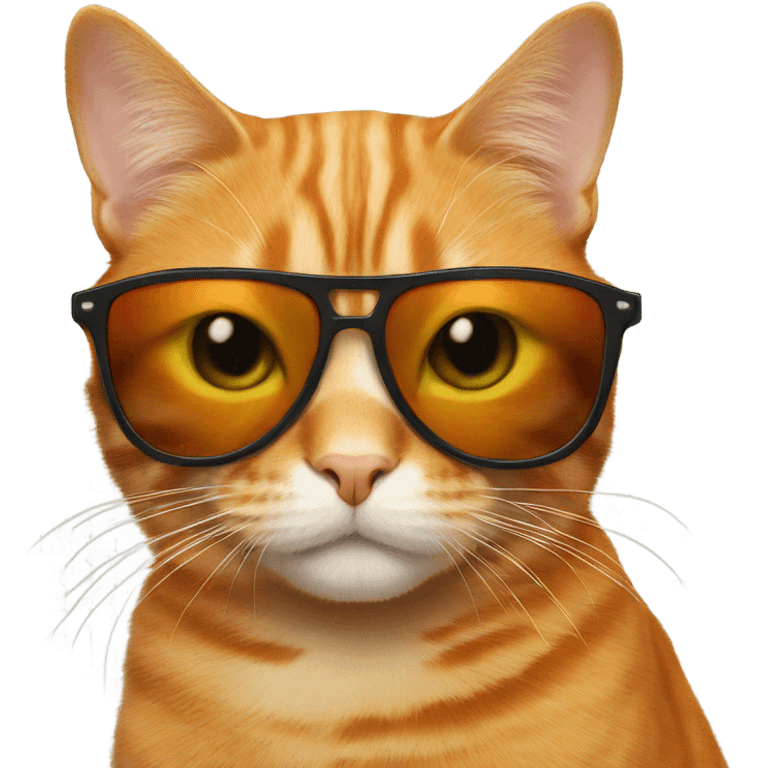 Orange cat with sunglasses  emoji