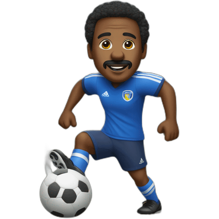 “Ted lasso” playing soccer at Apple park headquarters emoji