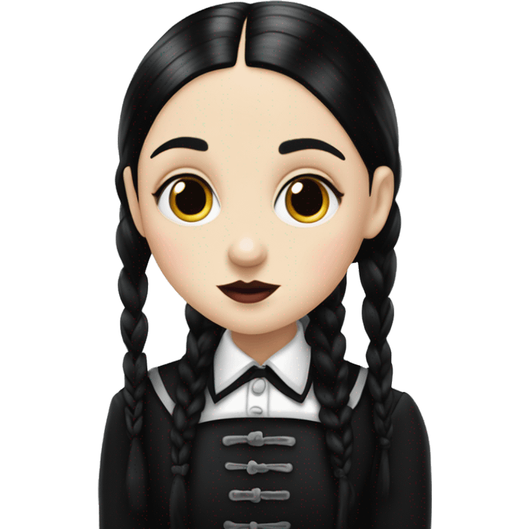 Realistic Wednesday addams kissing sweetly emoji