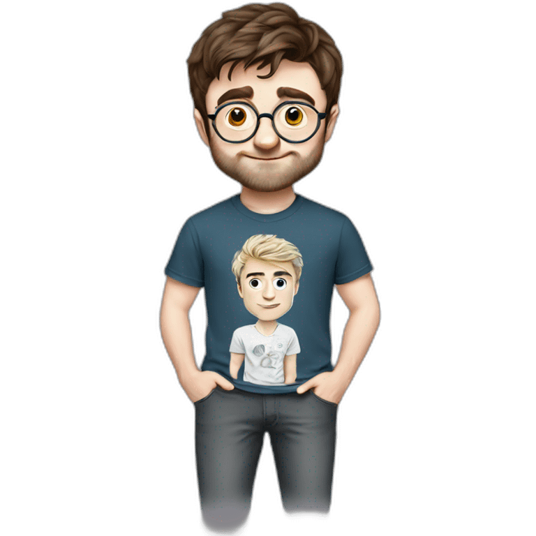 daniel radcliffe cartoon wearing tee emoji