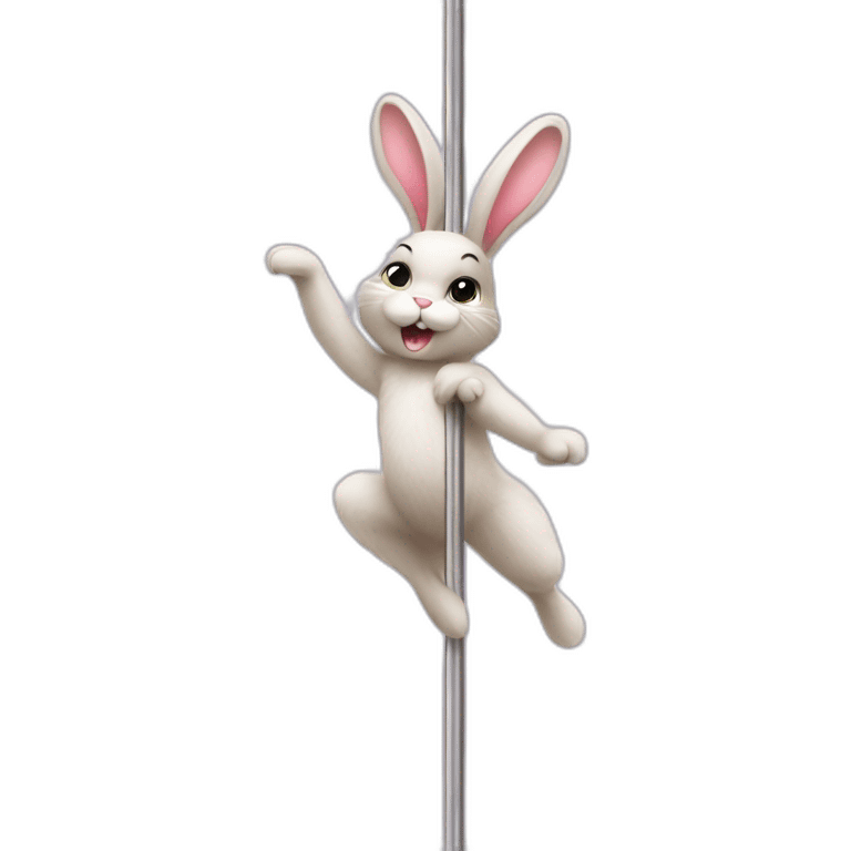 Pole dancing bunny cute emoji