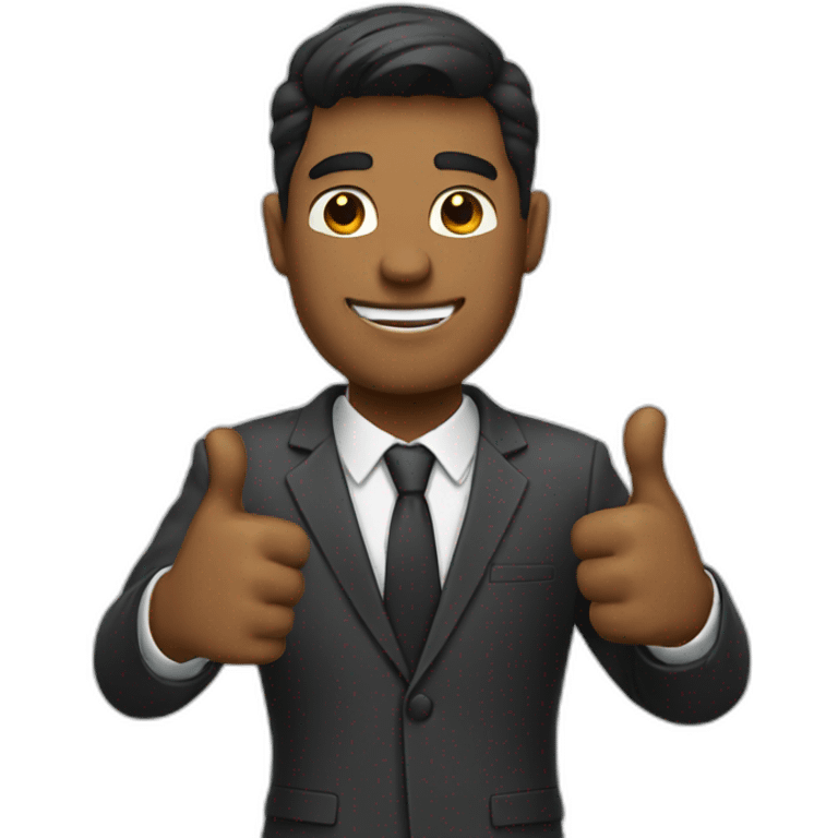 man suit thumbs up emoji