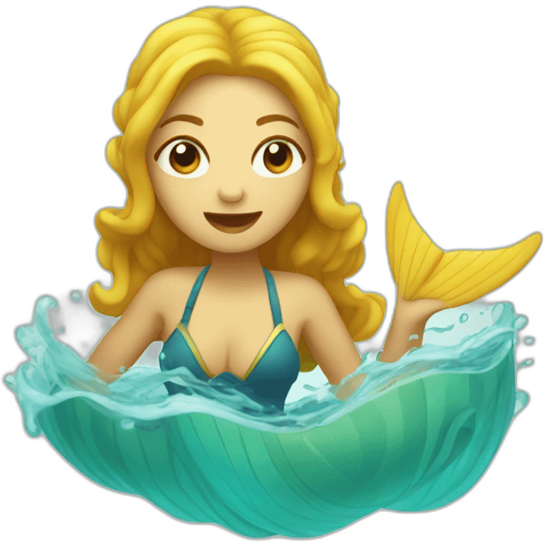 singing siren (mythical creature) swimming emoji