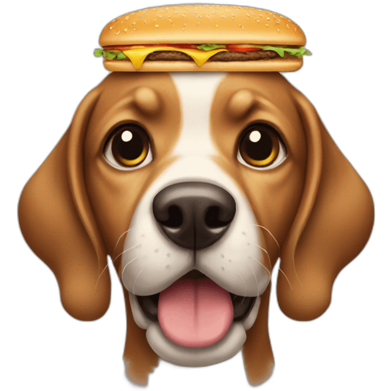 Dog with hamburger emoji