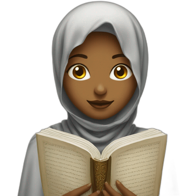 A veiled girl holding the Qur’an emoji