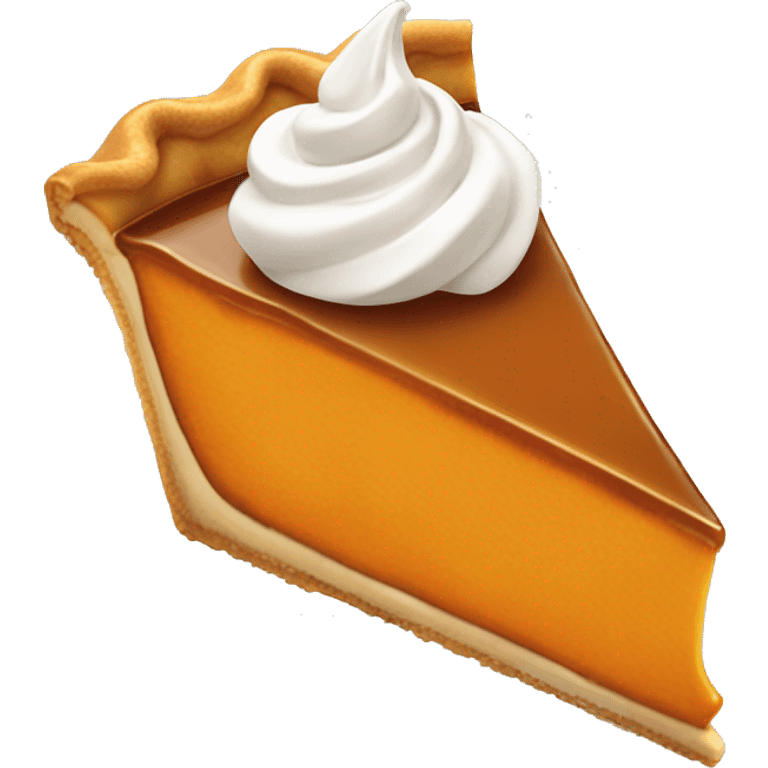 Slice of pumpkin pie with too much whipped cream on it emoji