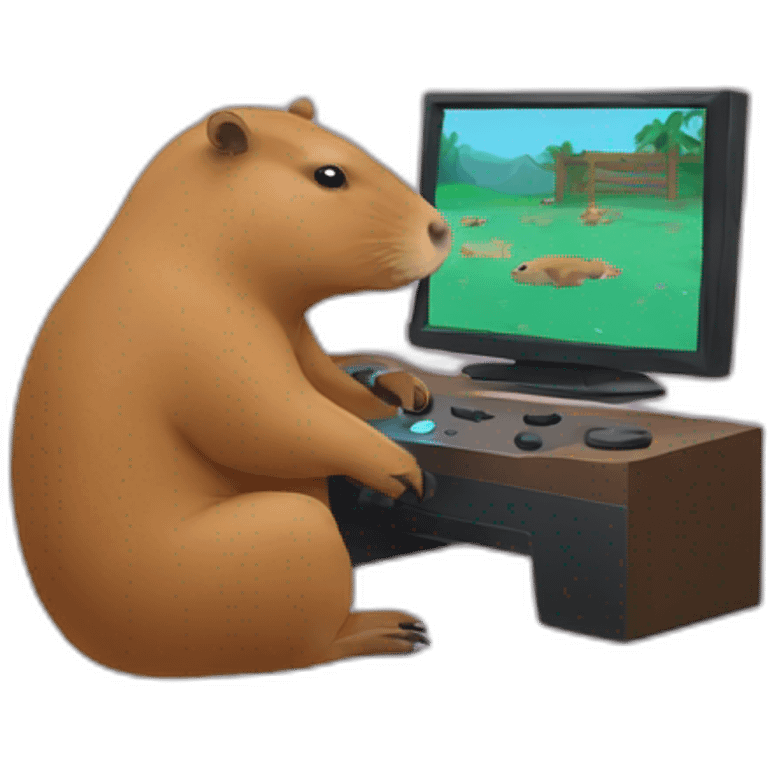 Capybara playing video games emoji