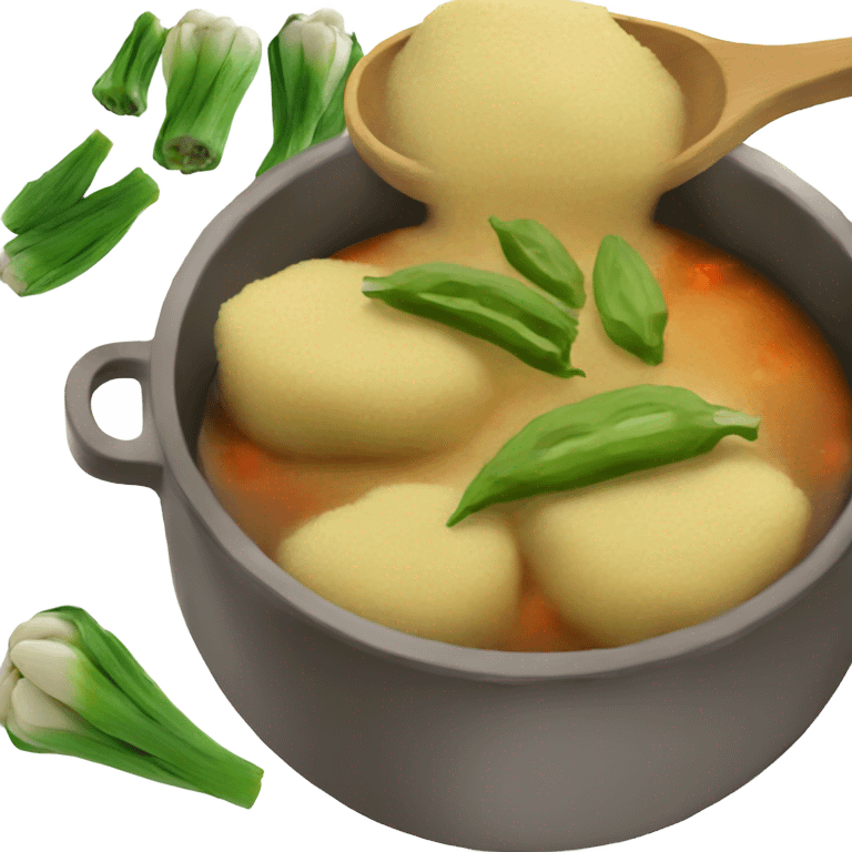 Fufu with okra stew emoji