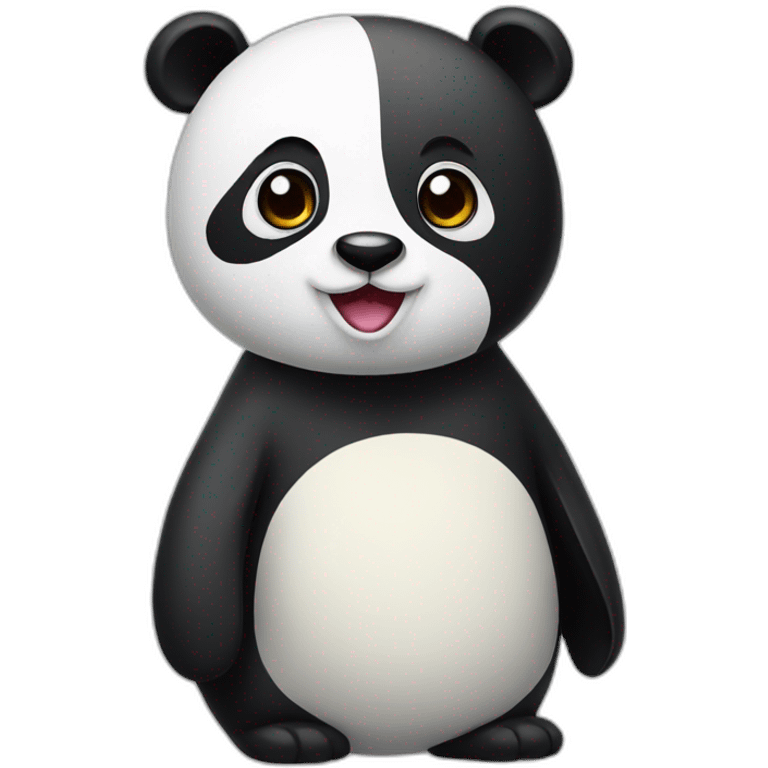 A panda with penguin face emoji