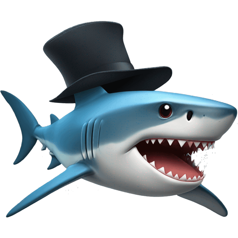 Shark wearing a hat emoji