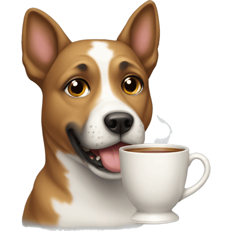 Dog drinking tea emoji