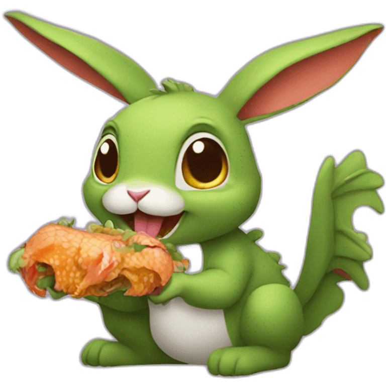 rabbit eats dragon emoji