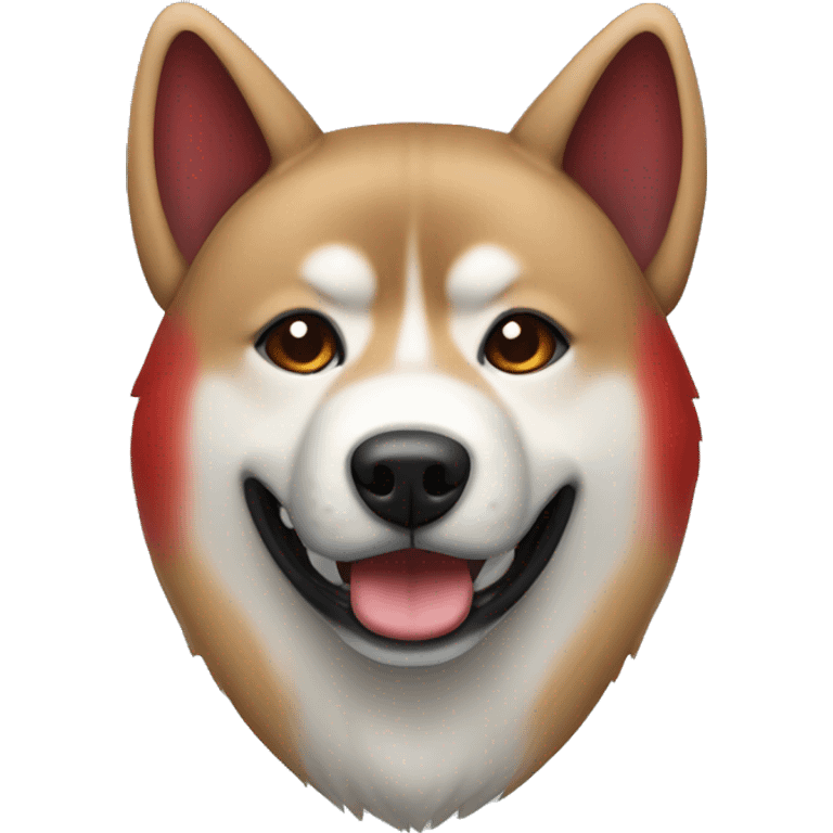 Akita inu striped black and red color emoji