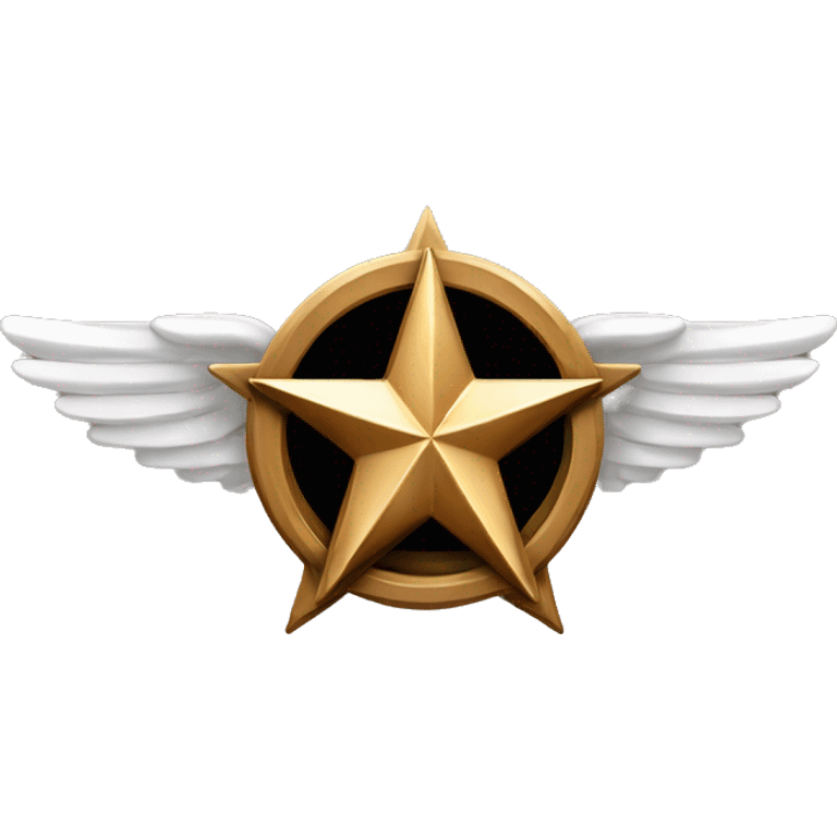 Bronze military badge with 3 stars in the center and 4 wings behind emoji