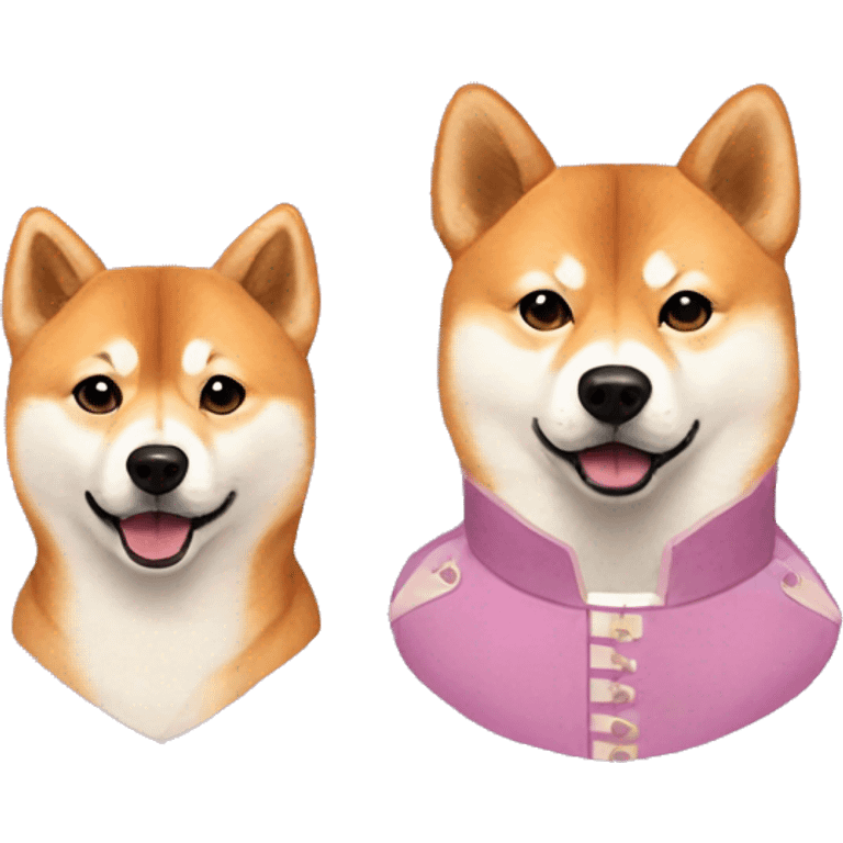 two shibas with grand budapest hotel theme emoji