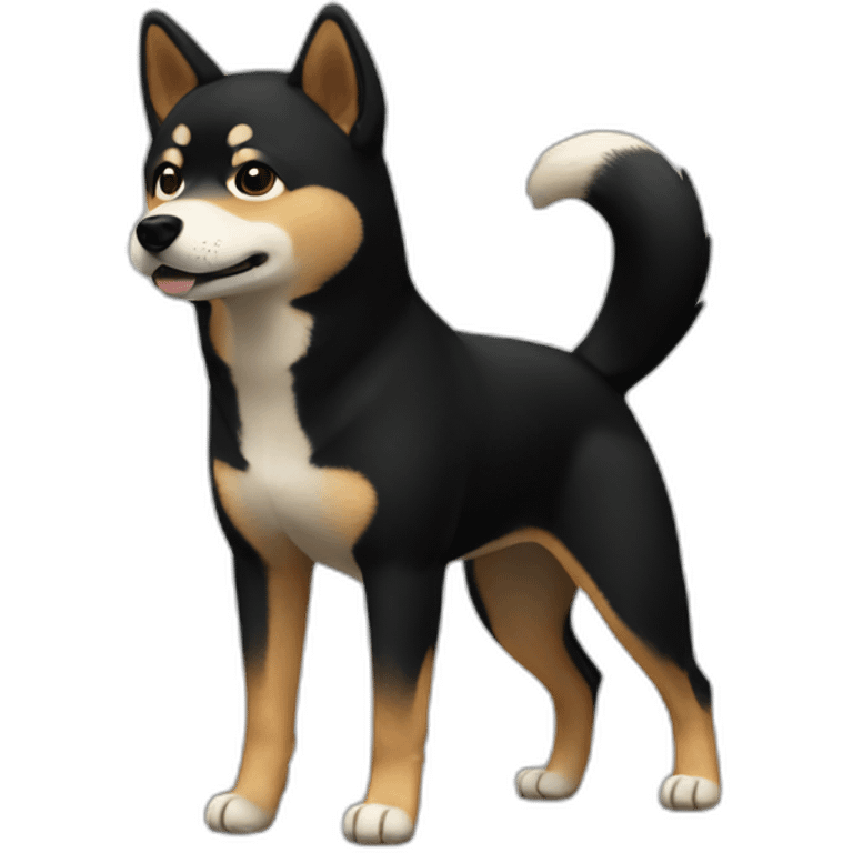 black shiba inu full body emoji