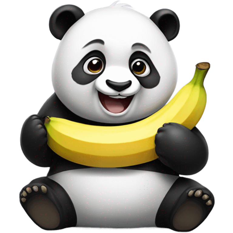 Panda eating a banana emoji