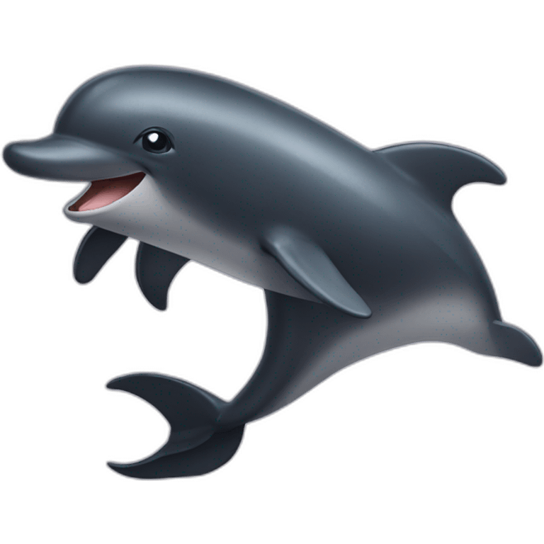 happy black dolphin emoji