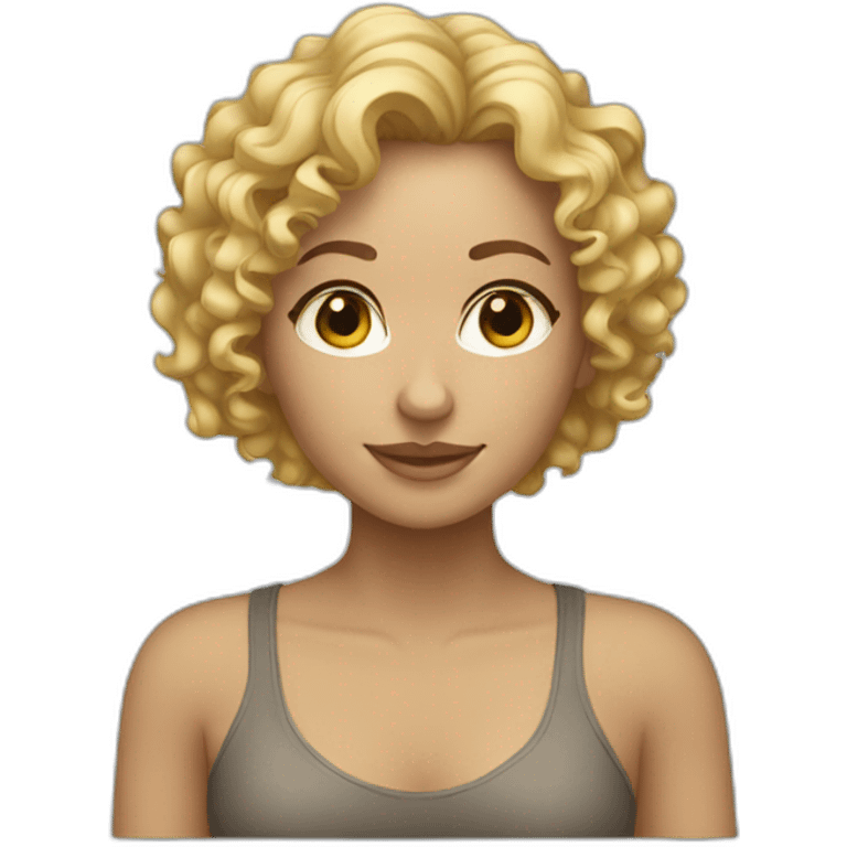 blonde curly hair girl emoji