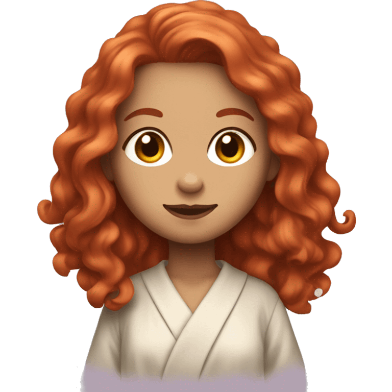 red-haired girl with long wavy hair in a robe emoji