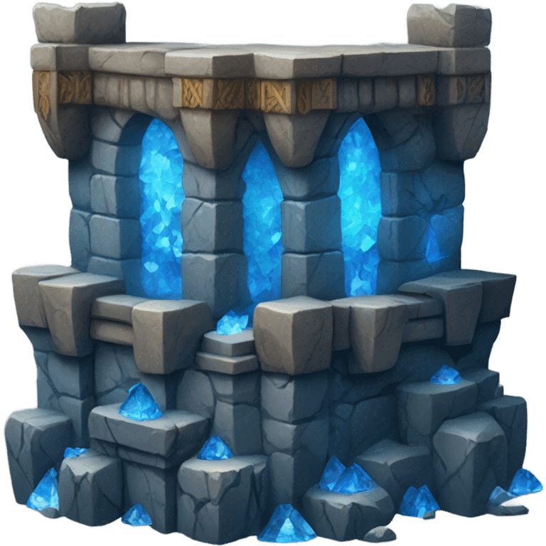 Dwarven fortress with blue crystals emoji