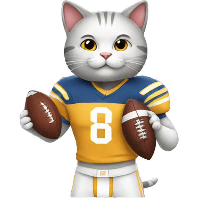 Cat with a football tshirt  emoji